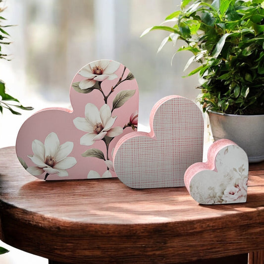 Valentine’s Day Wood Hearts - Cottage Core Style Decor