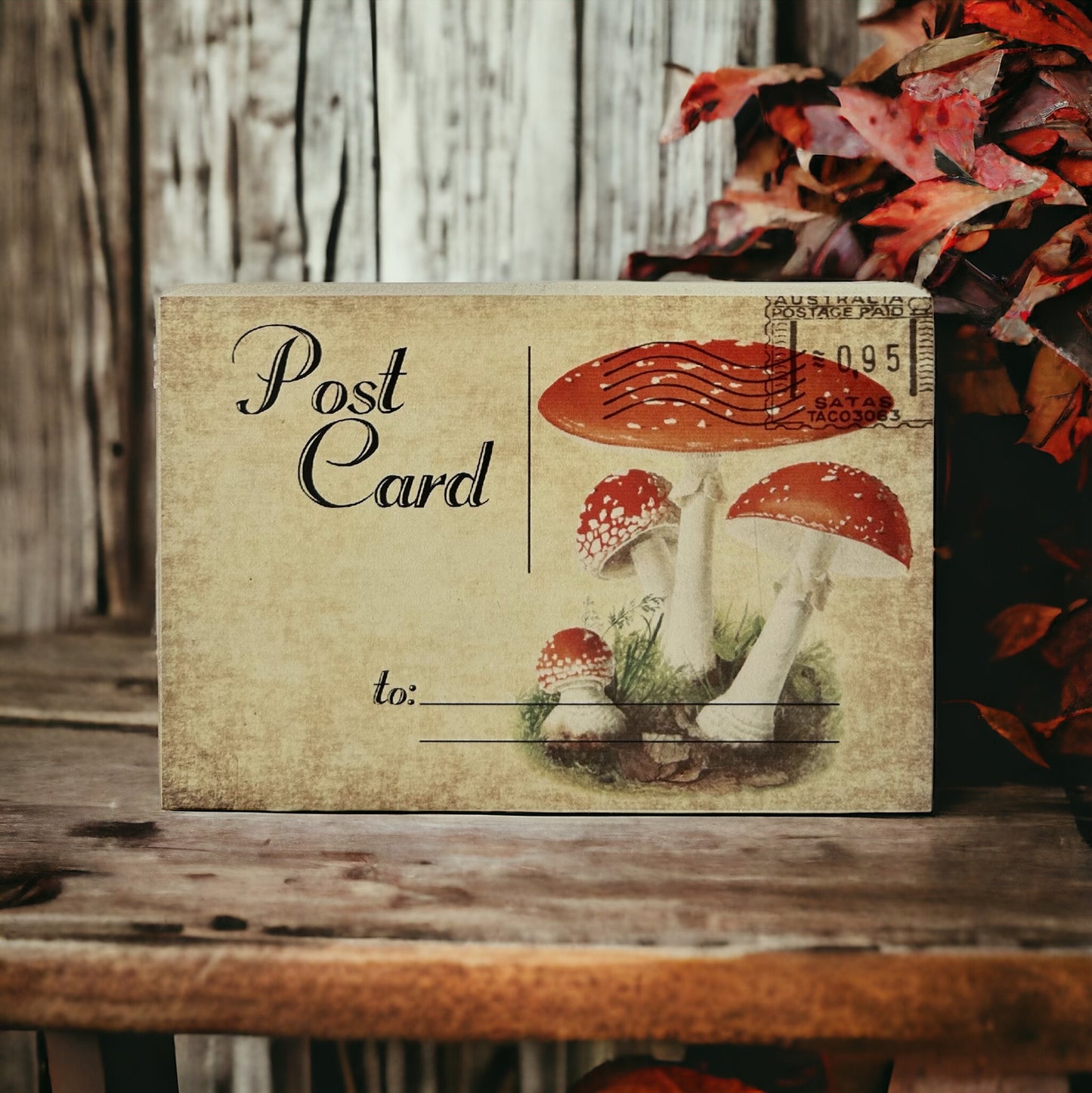 Vintage Style Wood “Postcards” - Fall/Autumn Home Accents