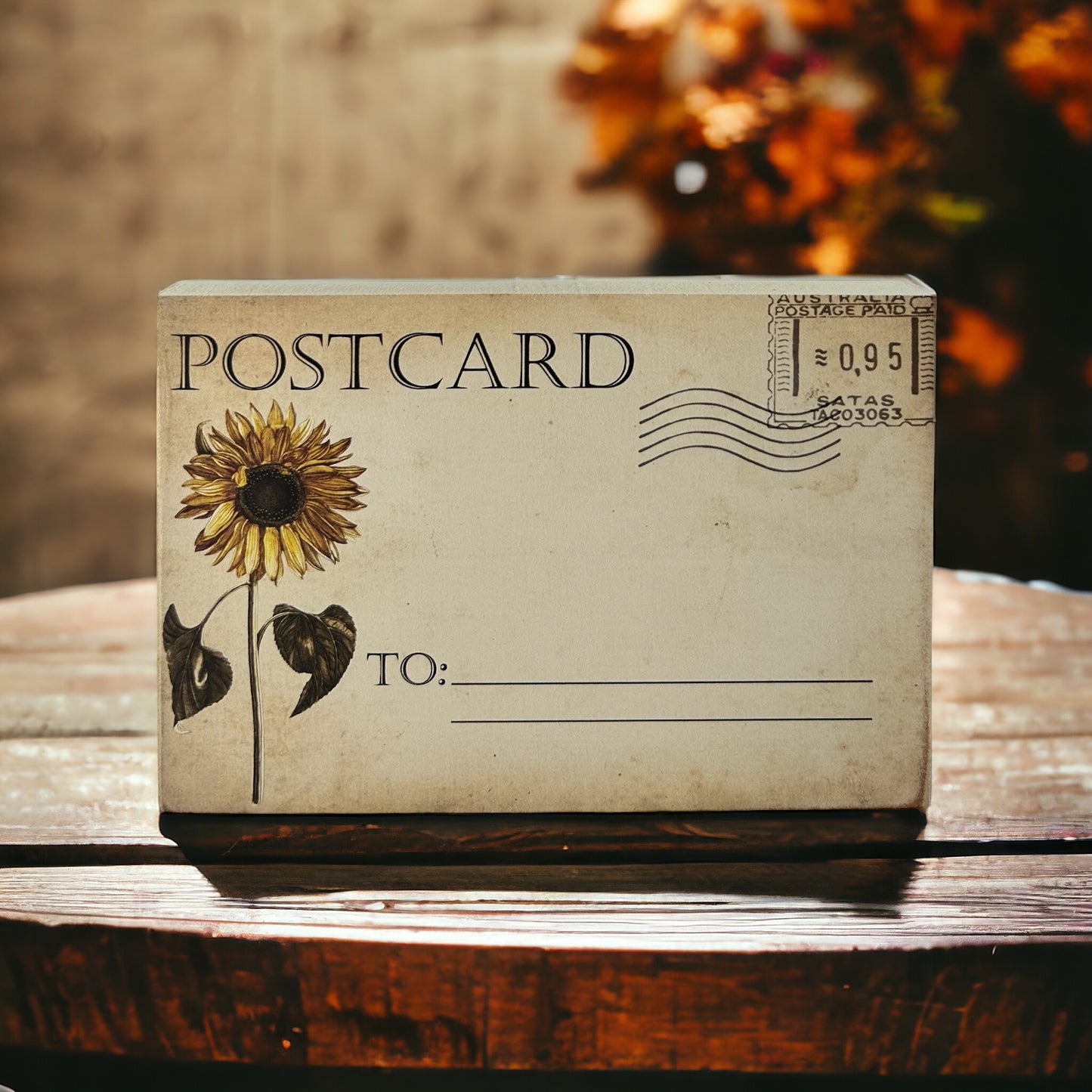 Vintage Style Wood “Postcards” - Fall/Autumn Home Accents