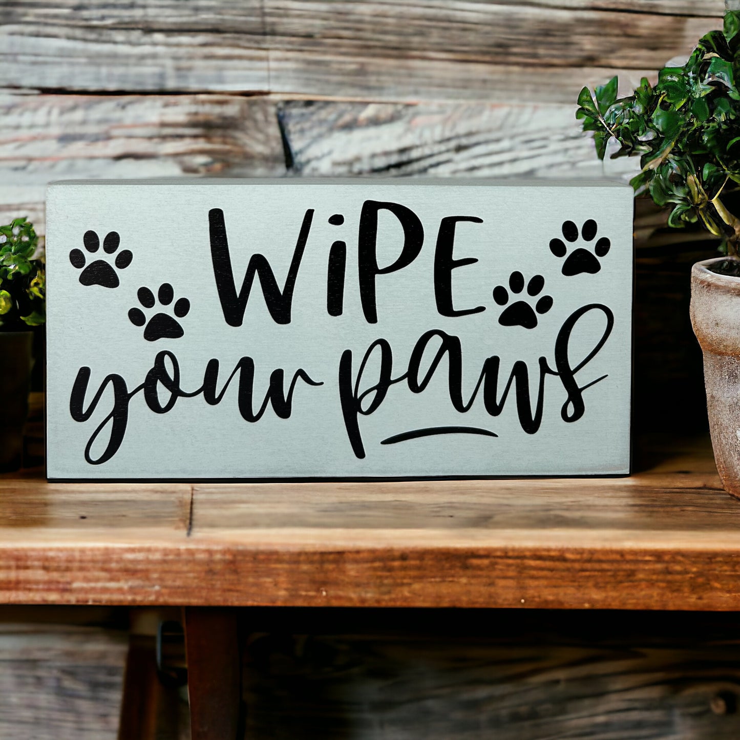 Wipe Your Paws - Rustic Wood Pet Sign
