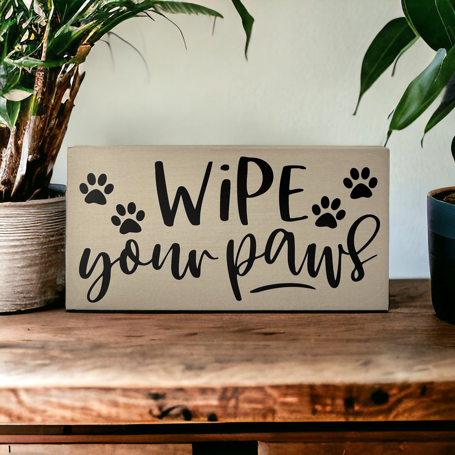 Wipe Your Paws - Rustic Wood Pet Sign