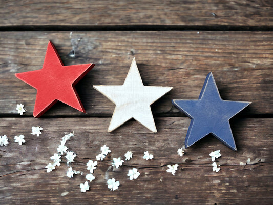 Fourth of July Wood Stars Shelf Sitters