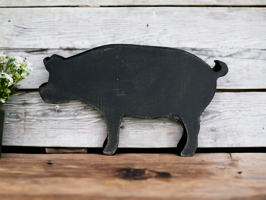 Primitive/Rustic Wood Pig - Shelf Sitter