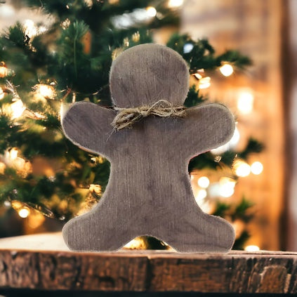 Primitive Wood Gingerbread Man Shelf Sitter