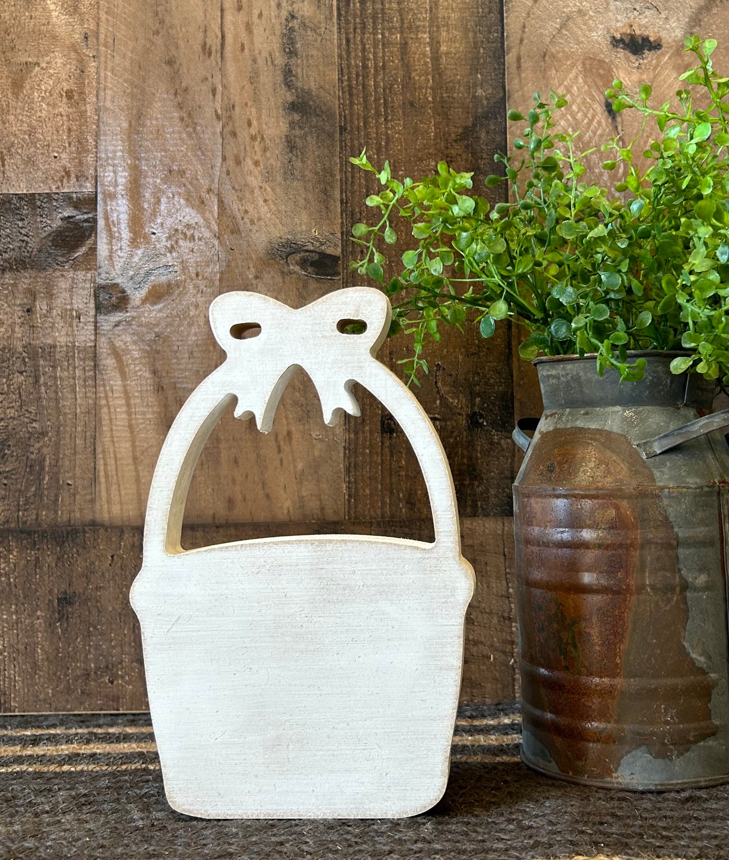 white wood basket