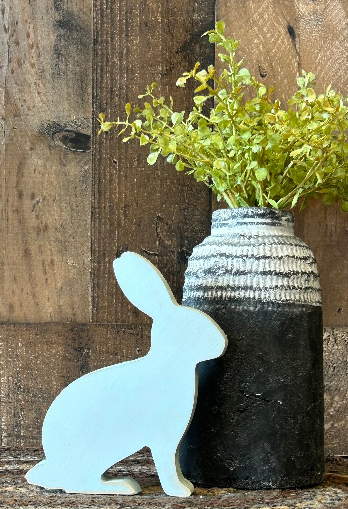 Primitive Rustic Wood Bunny Shelf Sitter - Style One