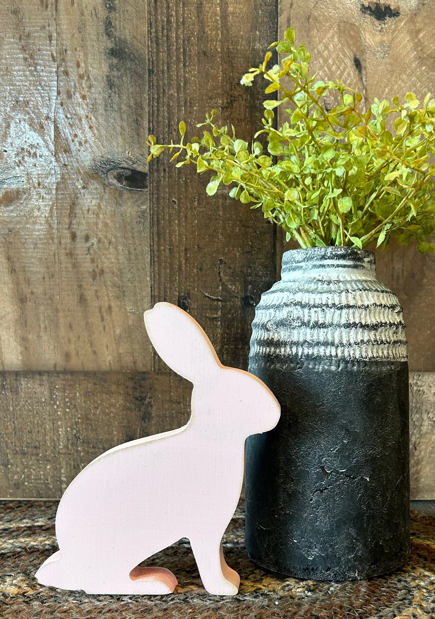 Primitive Rustic Wood Bunny Shelf Sitter - Style One