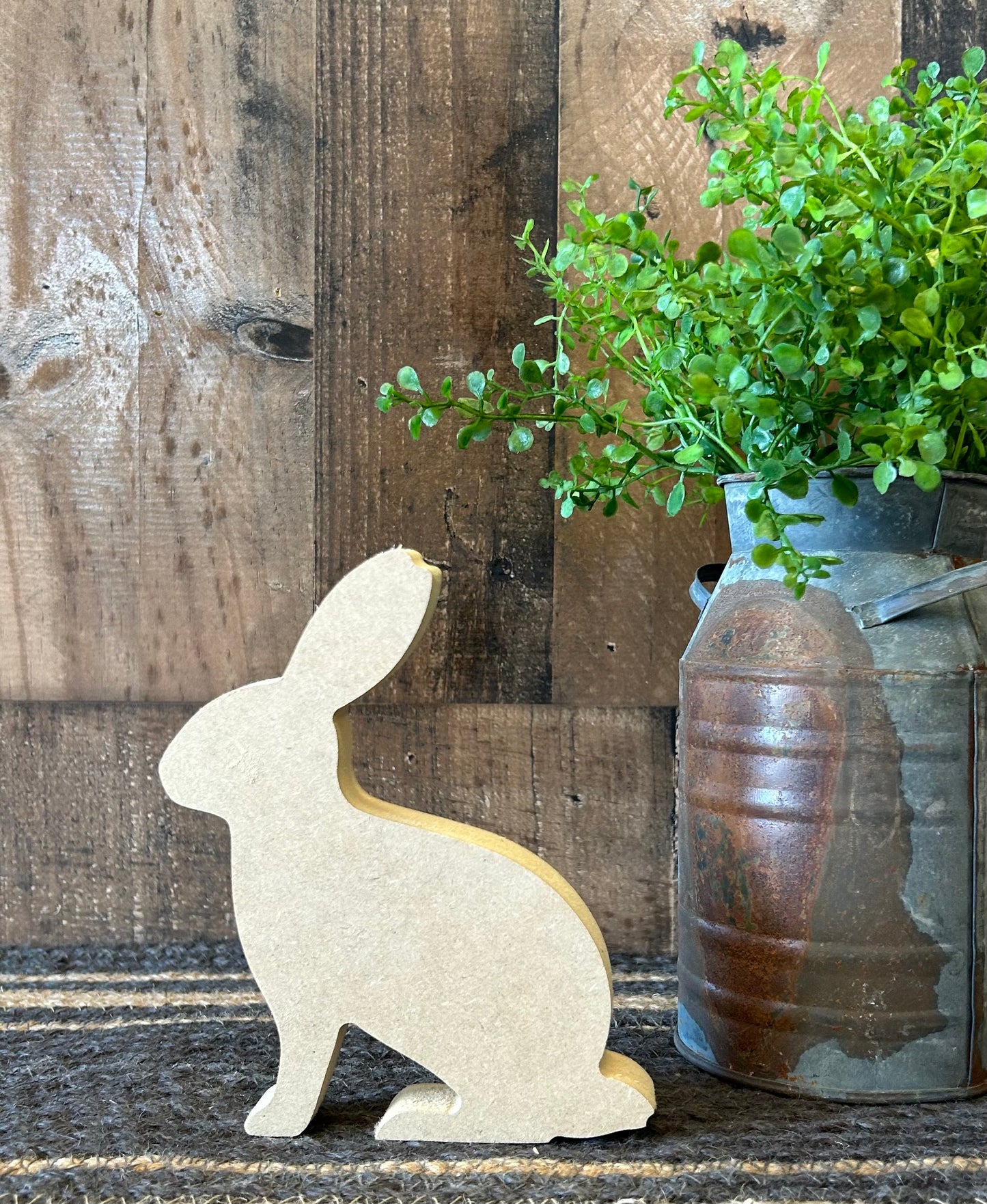 Primitive Rustic Wood Bunny Shelf Sitter - Style One