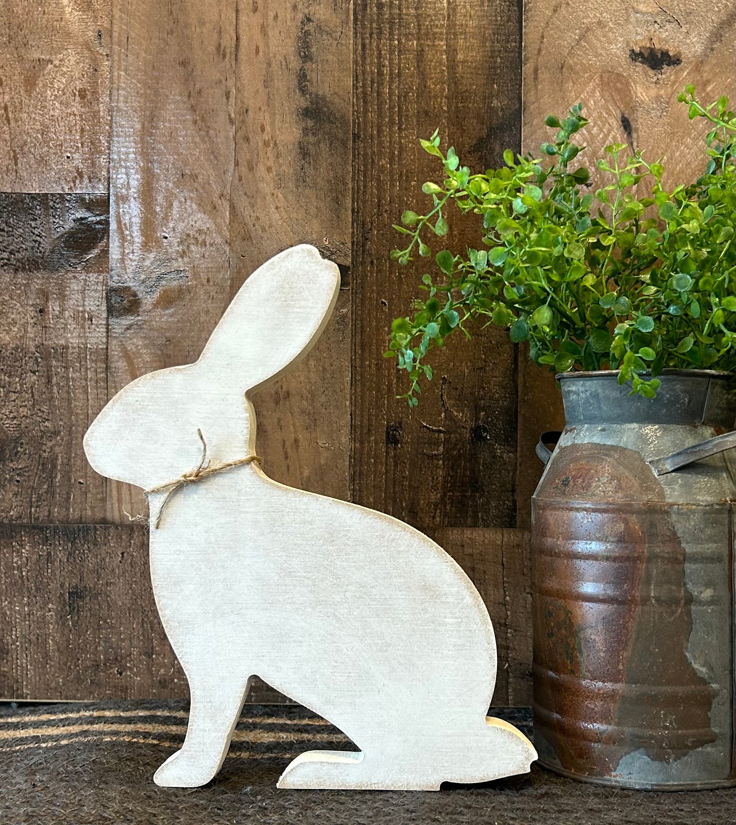 Primitive Rustic Wood Bunny Shelf Sitter - Style One
