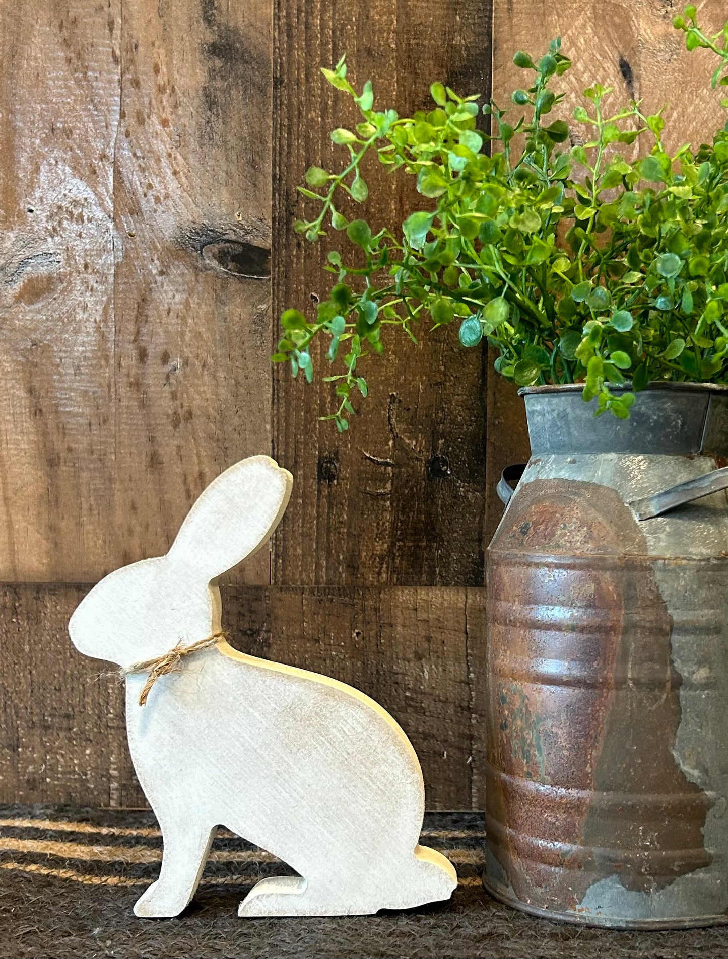 Primitive Rustic Wood Bunny Shelf Sitter - Style One