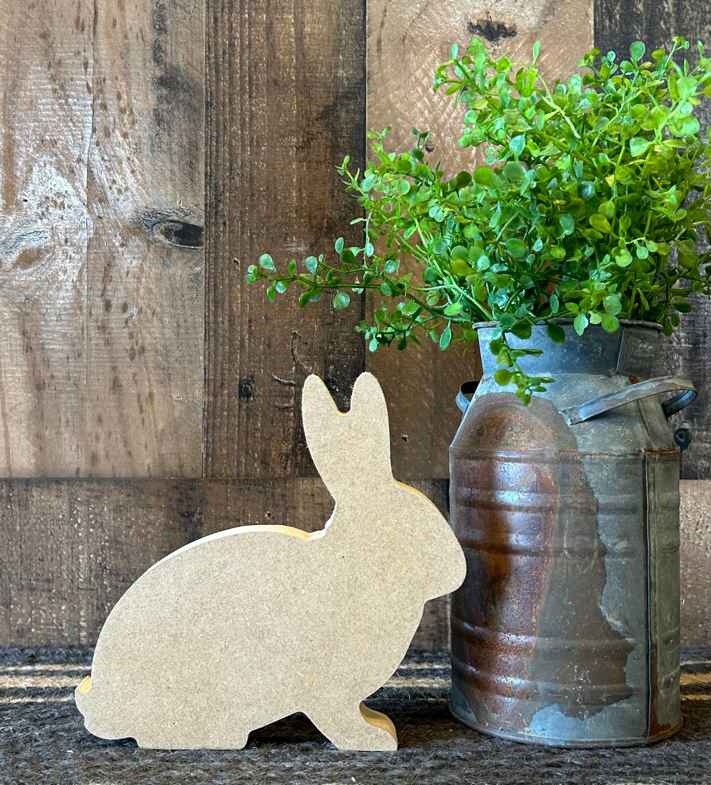Primitive Rustic Wood Bunny Shelf Sitter - Style Two