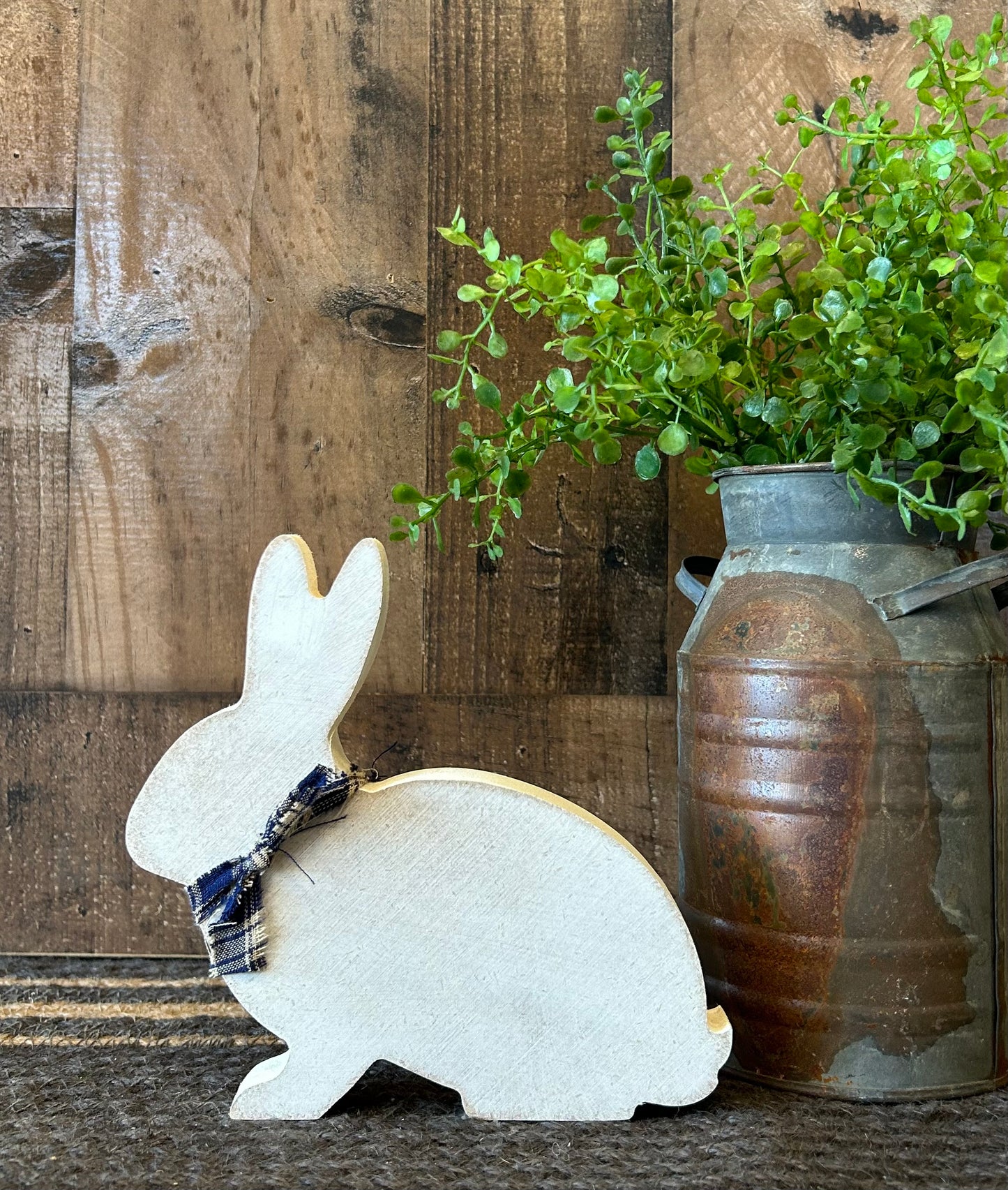 Primitive Rustic Wood Bunny Shelf Sitter - Style Two