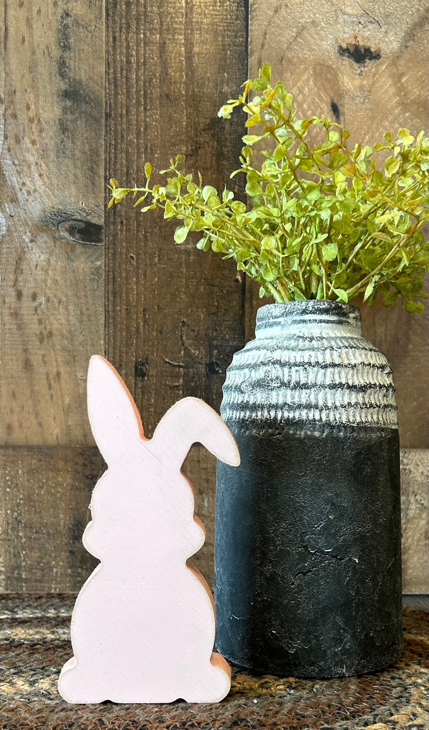 Primitive Rustic Wood Bunny Shelf Sitter - Style Three