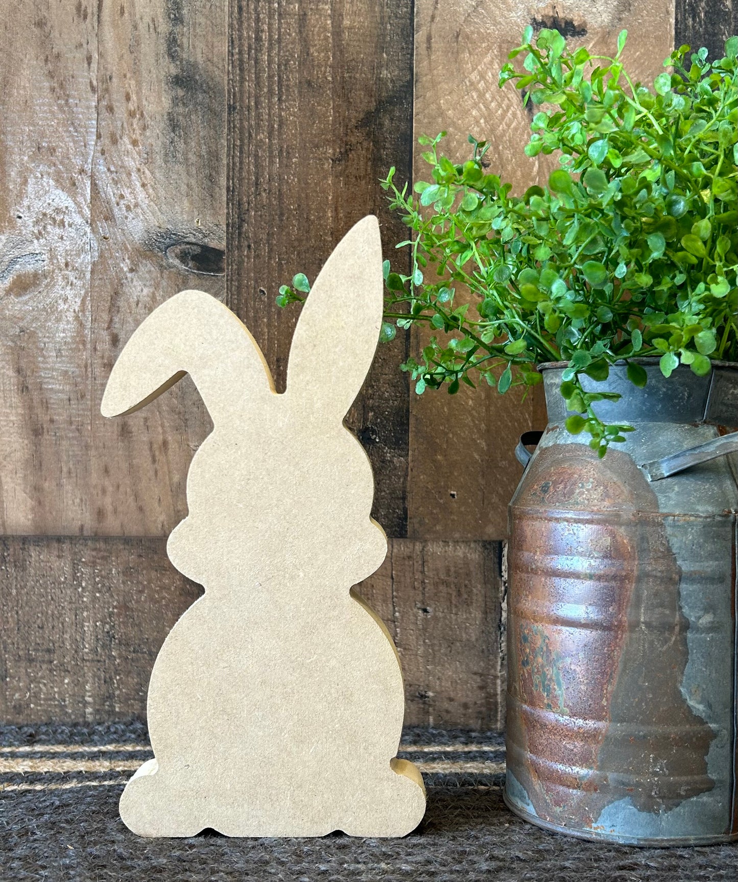 Primitive Rustic Wood Bunny Shelf Sitter - Style Three