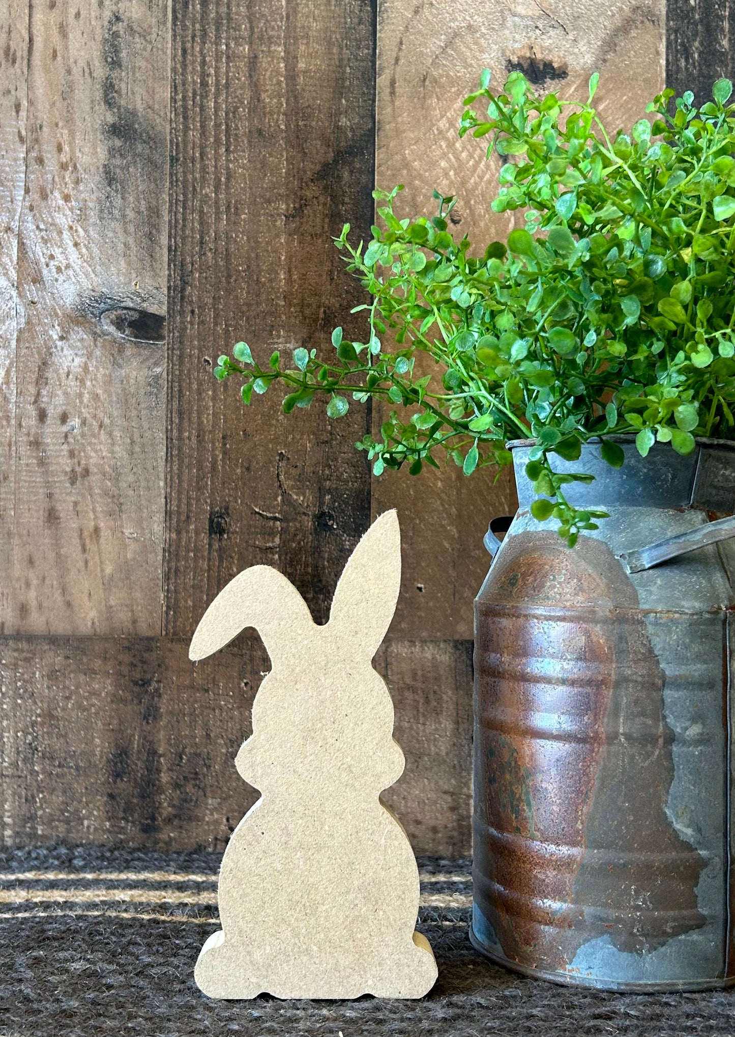 Primitive Rustic Wood Bunny Shelf Sitter - Style Three