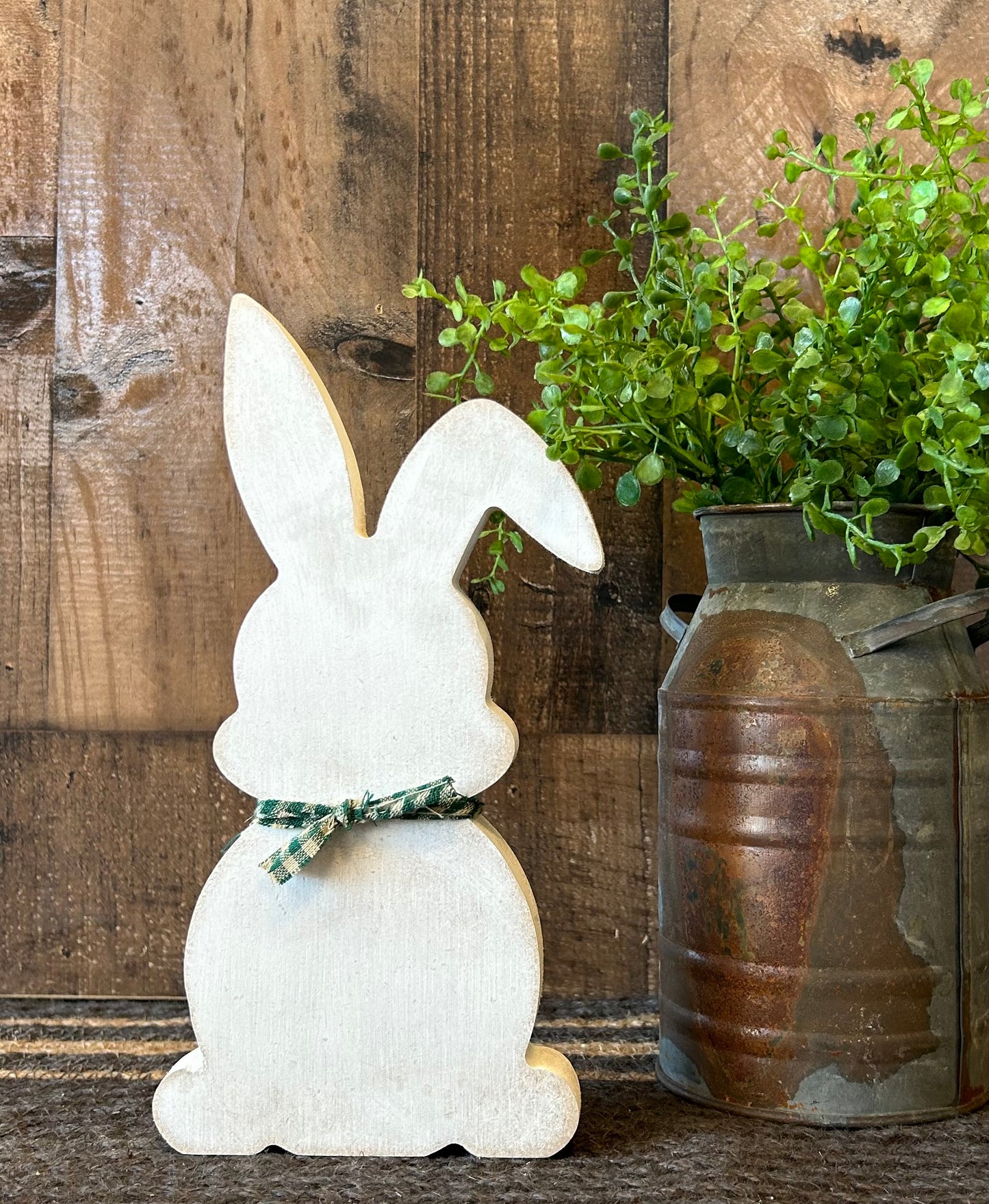 Primitive Rustic Wood Bunny Shelf Sitter - Style Three