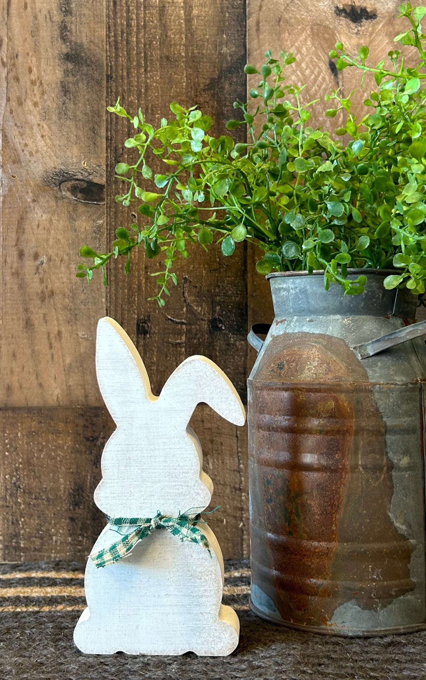 Primitive Rustic Wood Bunny Shelf Sitter - Style Three