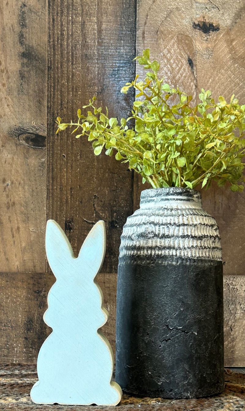 Primitive Rustic Wood Bunny Shelf Sitter - Style Four