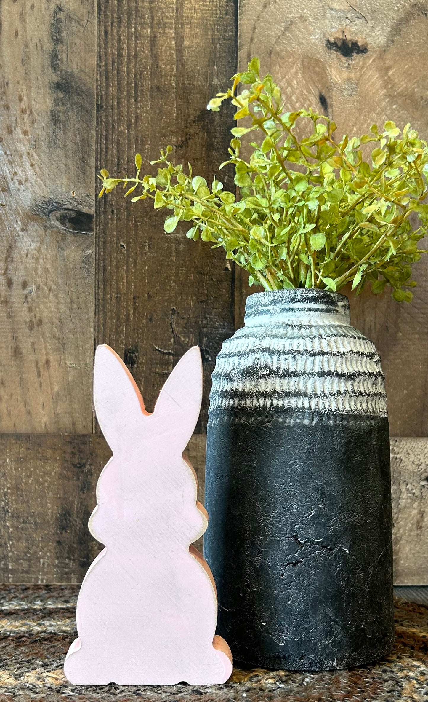 Primitive Rustic Wood Bunny Shelf Sitter - Style Four