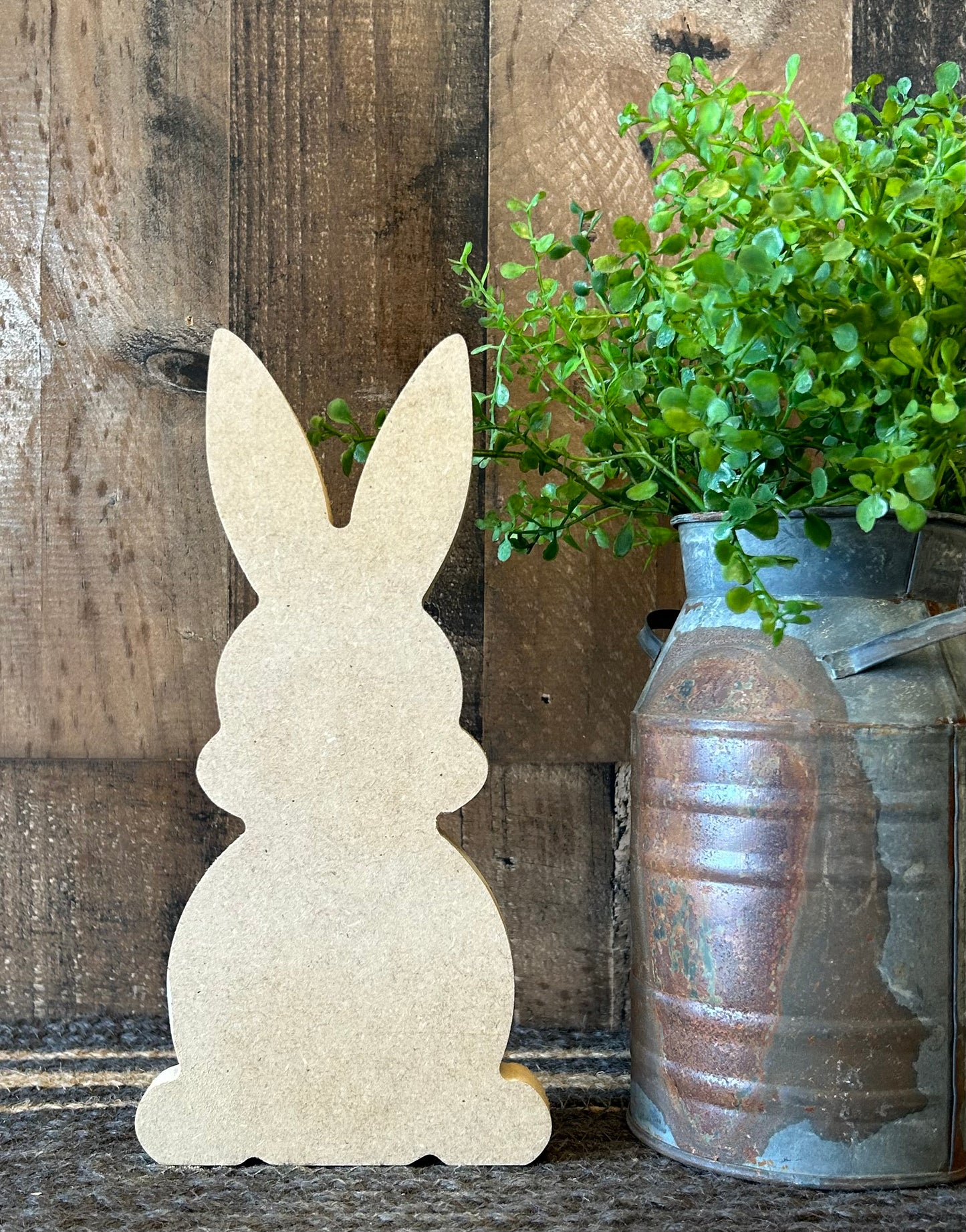 Primitive Rustic Wood Bunny Shelf Sitter - Style Four