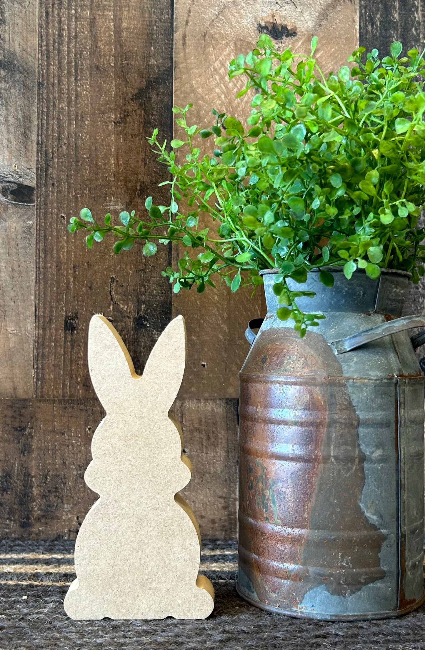 Primitive Rustic Wood Bunny Shelf Sitter - Style Four
