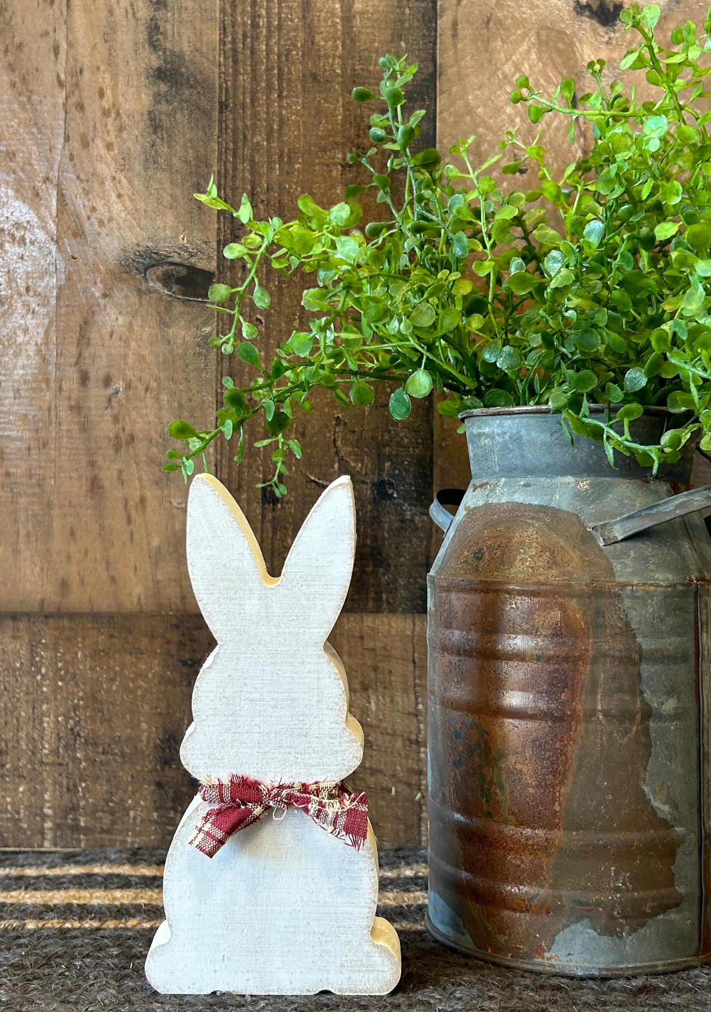 Primitive Rustic Wood Bunny Shelf Sitter - Style Four