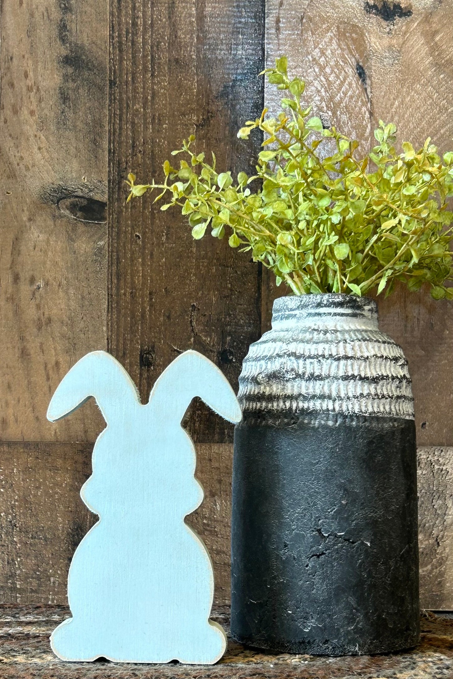 Primitive Rustic Wood Bunny Shelf Sitter - Style Five