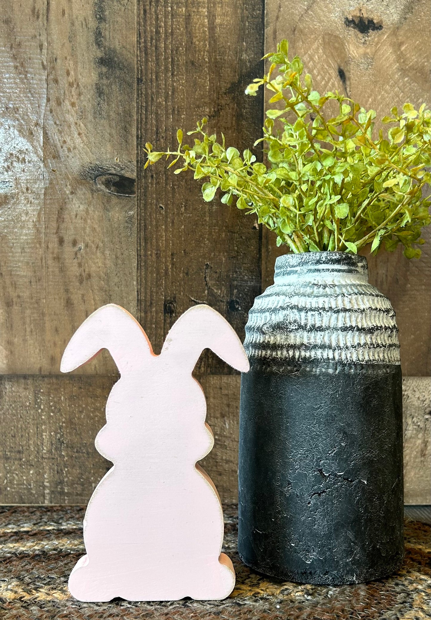 Primitive Rustic Wood Bunny Shelf Sitter - Style Five