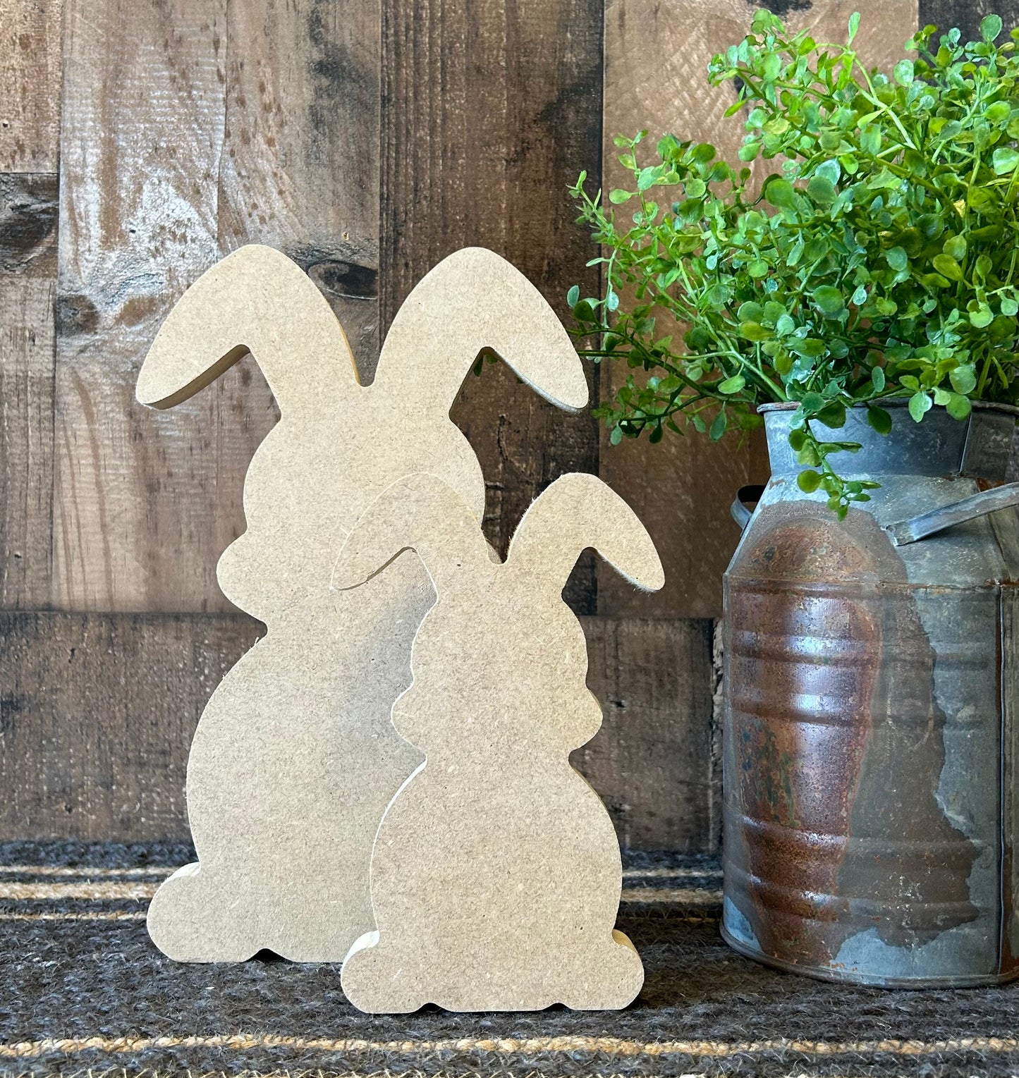 Primitive Rustic Wood Bunny Shelf Sitter - Style Five