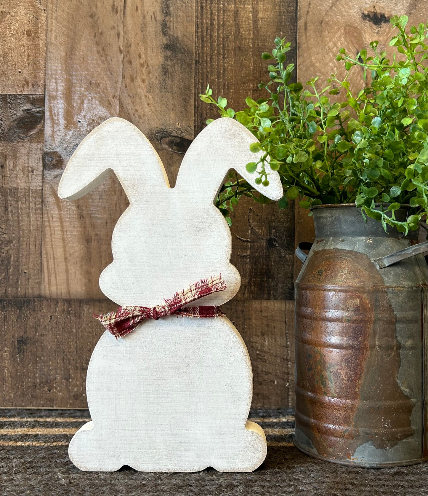Primitive Rustic Wood Bunny Shelf Sitter - Style Five