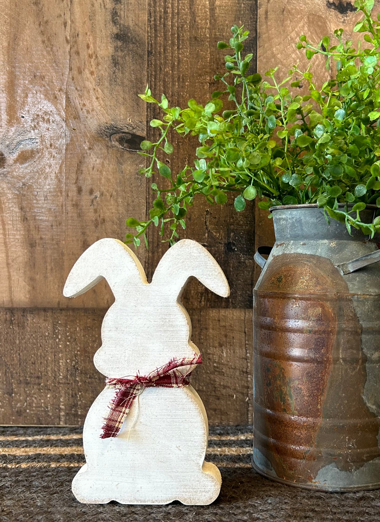 Primitive Rustic Wood Bunny Shelf Sitter - Style Five