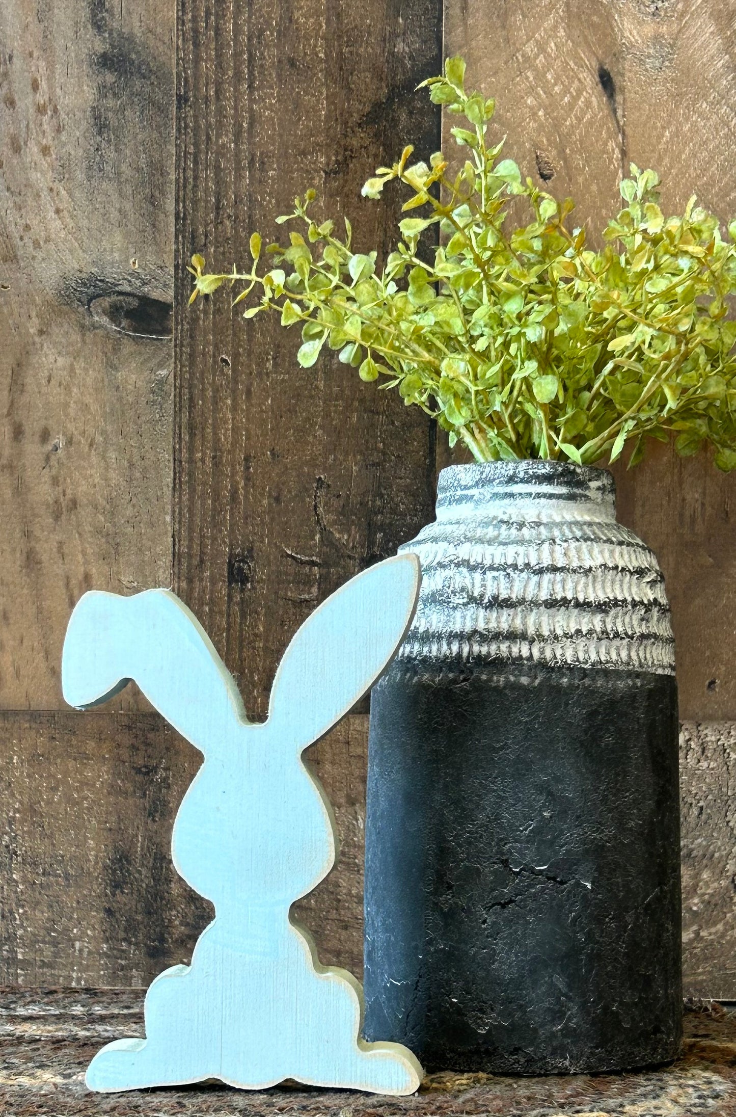 Primitive Rustic Wood Bunny Shelf Sitter - Style Seven