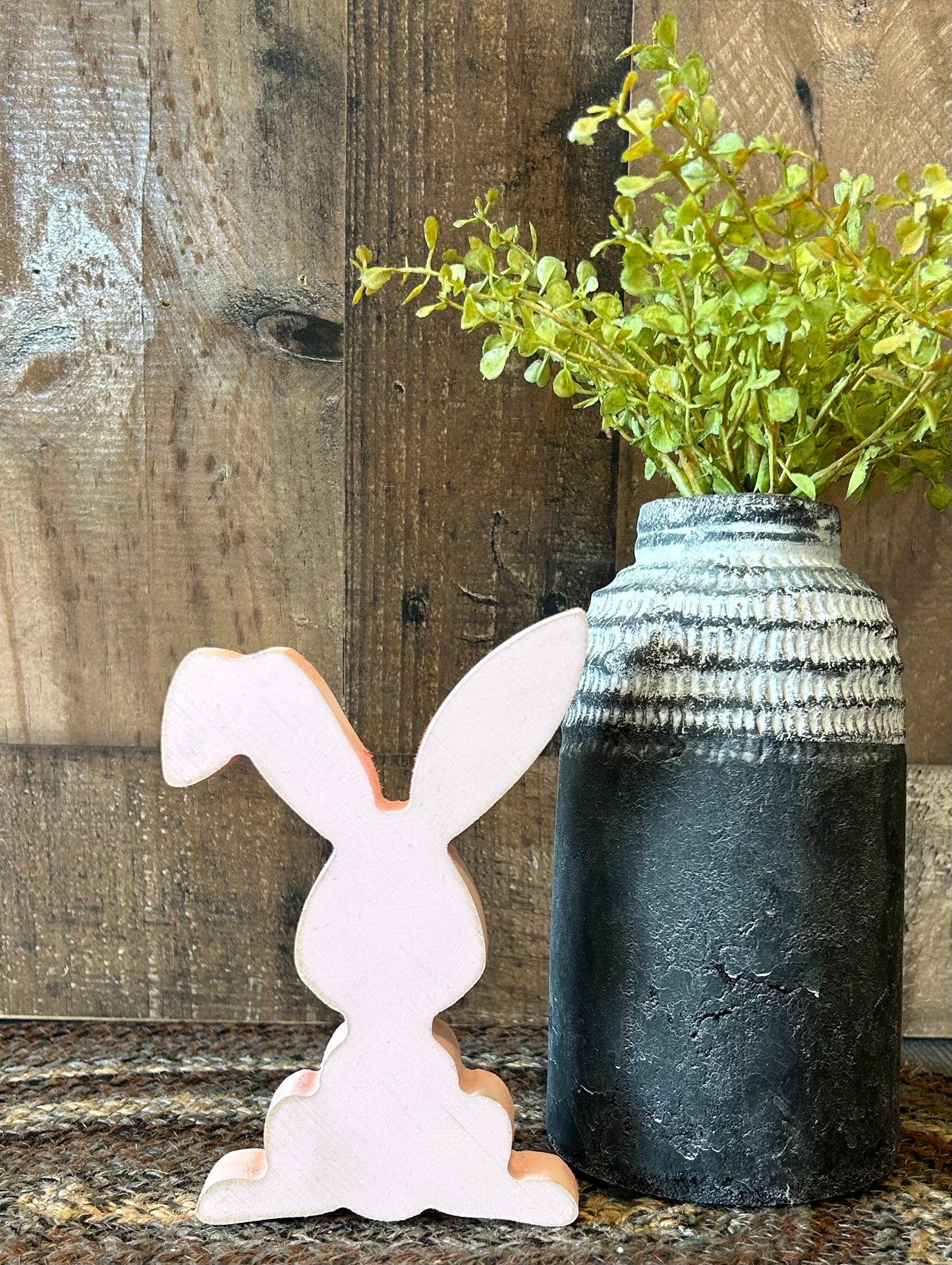 Primitive Rustic Wood Bunny Shelf Sitter - Style Seven