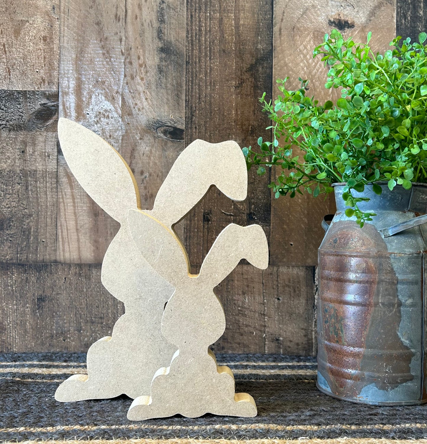 Primitive Rustic Wood Bunny Shelf Sitter - Style Seven
