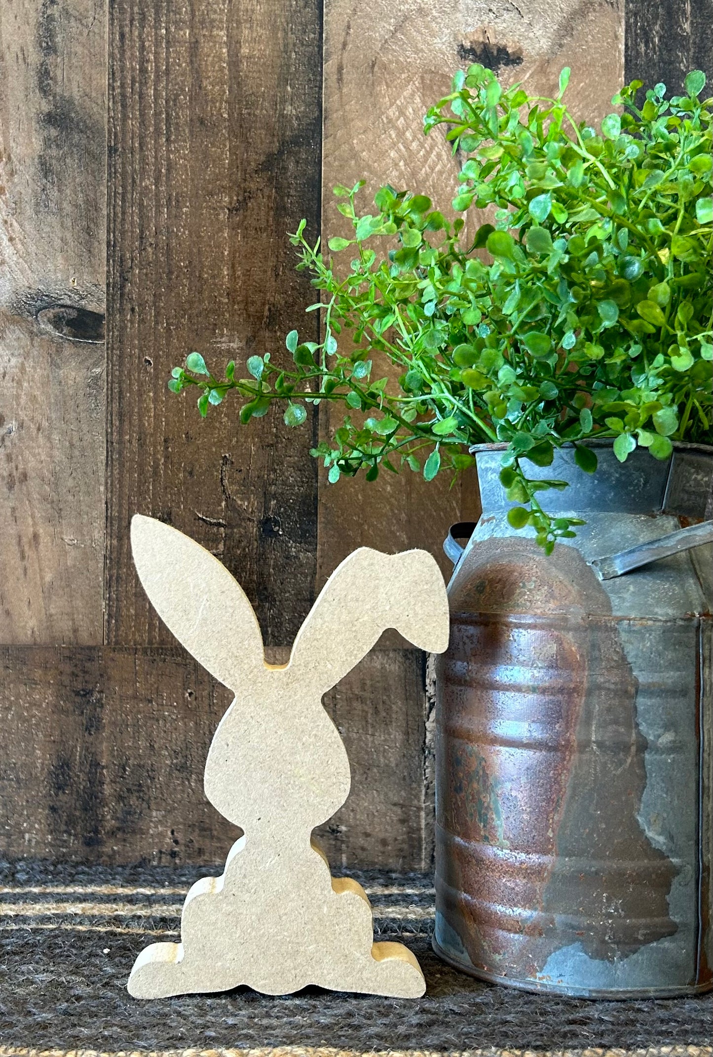 Primitive Rustic Wood Bunny Shelf Sitter - Style Seven