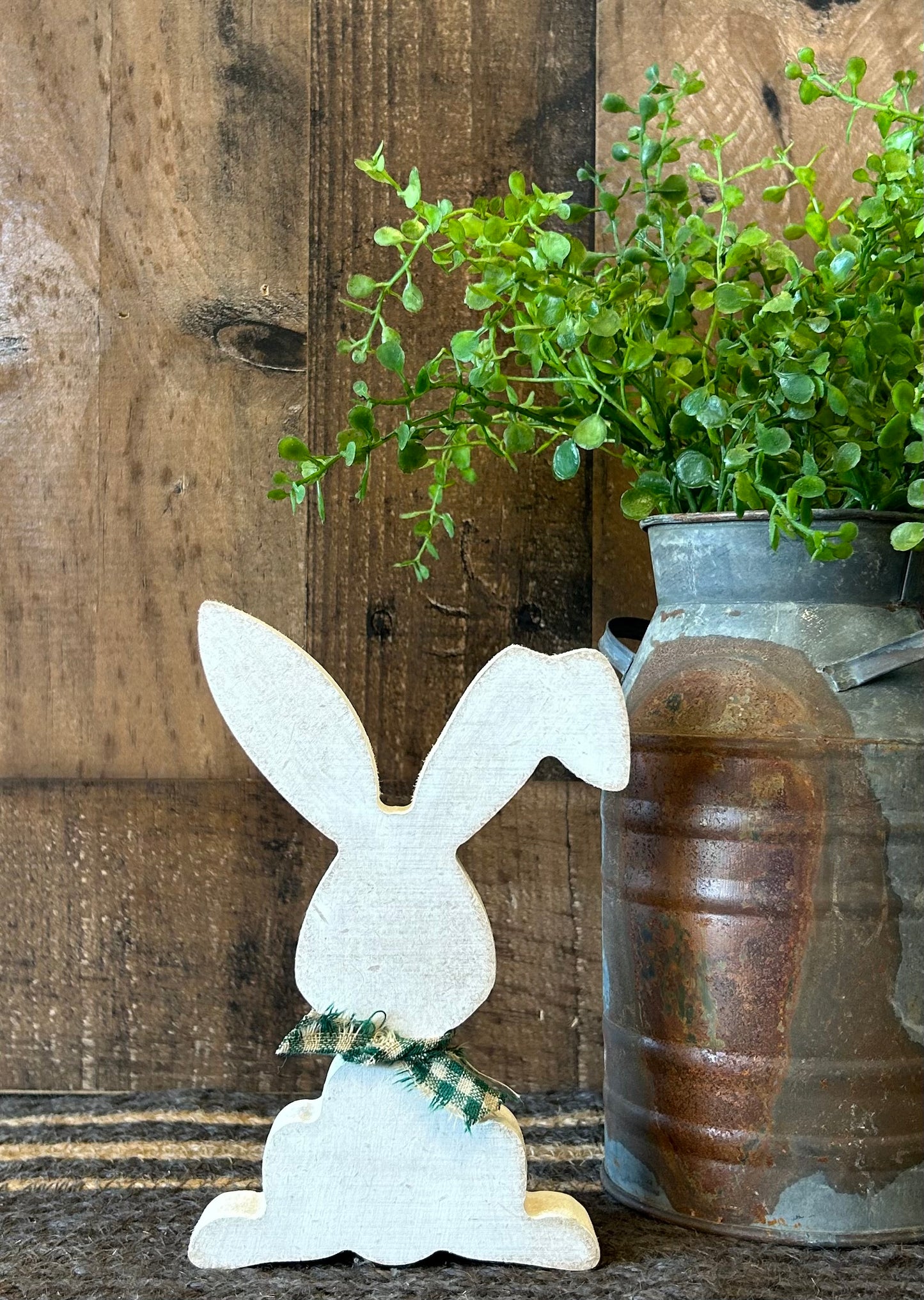 Primitive Rustic Wood Bunny Shelf Sitter - Style Seven