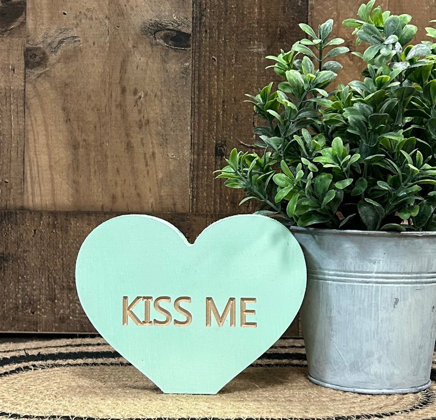 Primitive Wood Candy Hearts - Carved Valentine Heart