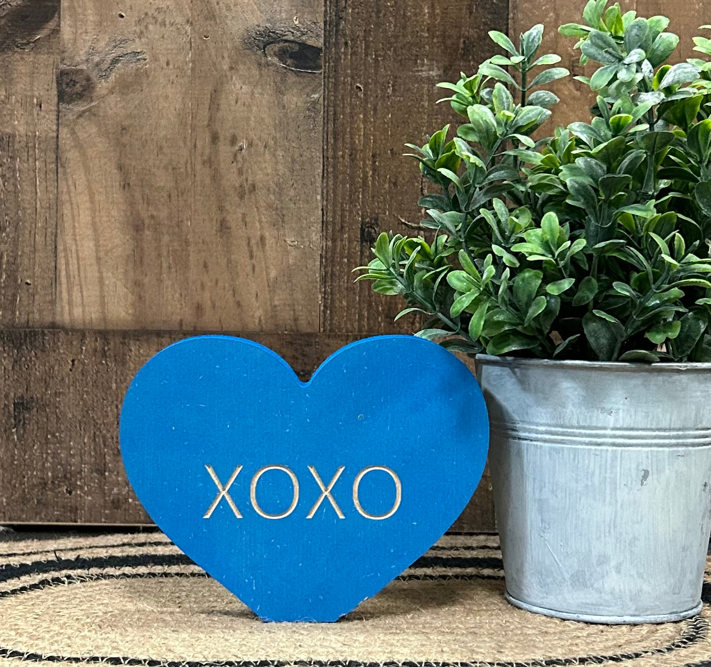 Primitive Wood Candy Hearts - Carved Valentine Heart