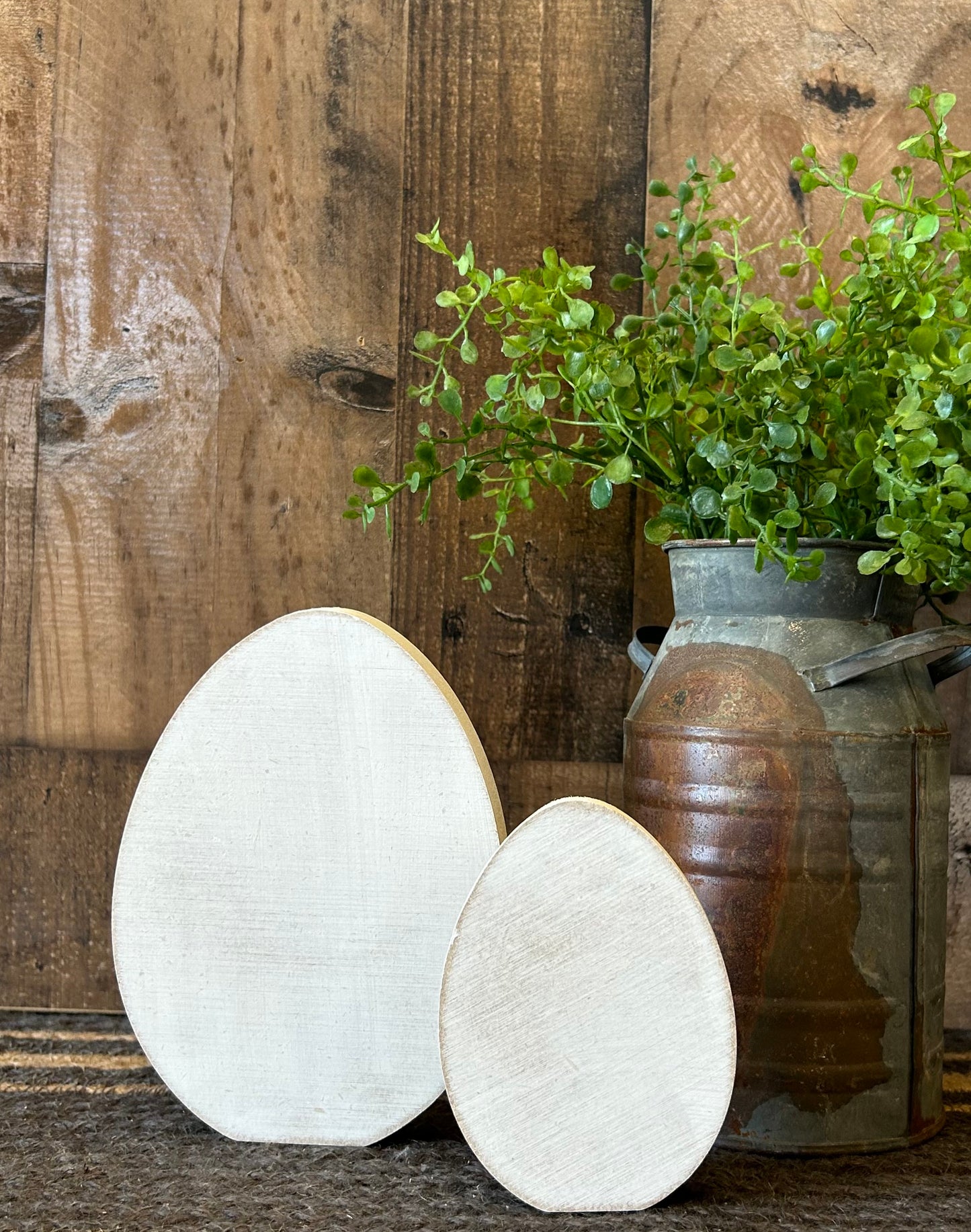 white wood eggs