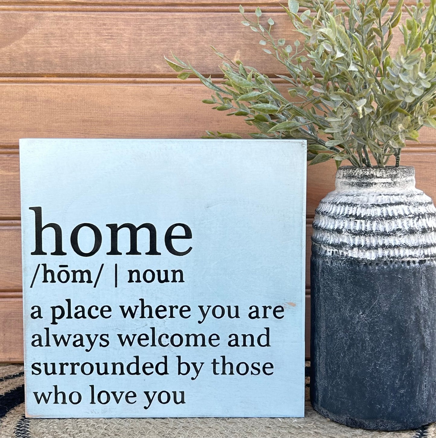 Home Definition Sign- Rustic Wood Sign