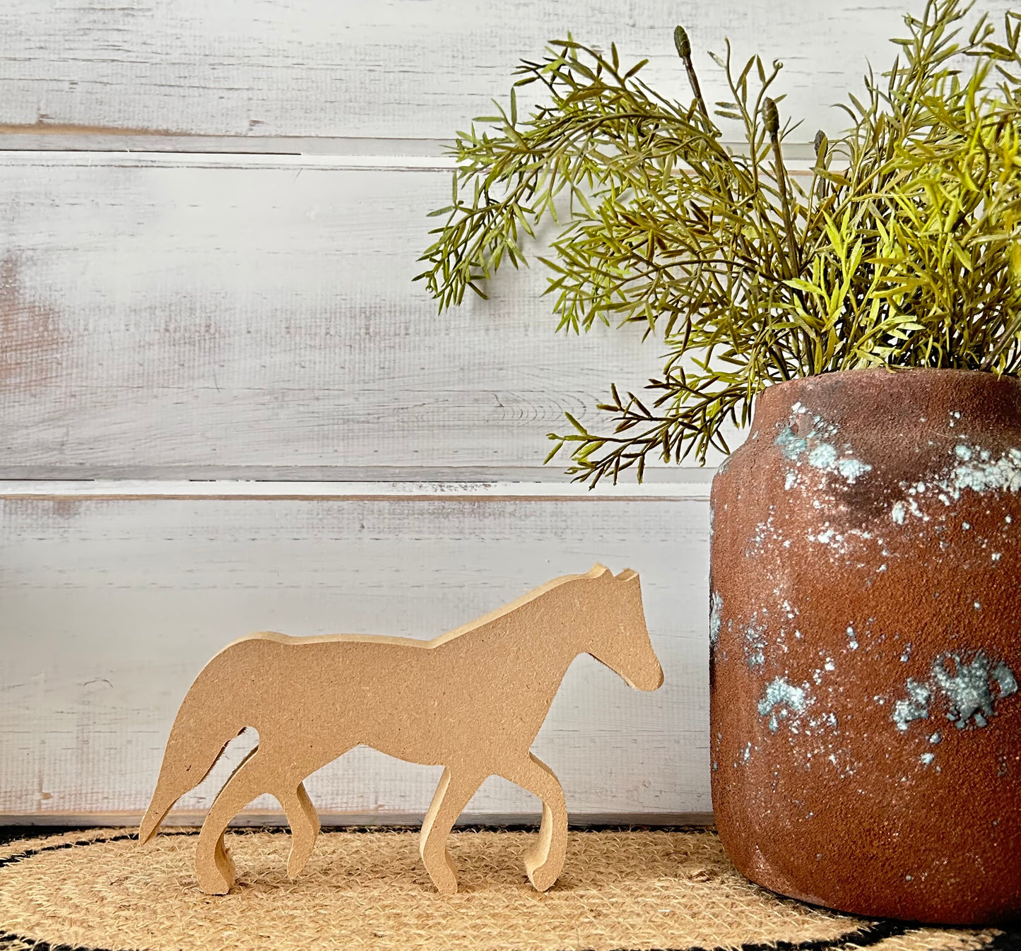 Primitive/Rustic Wood Horse Shelf Sitter