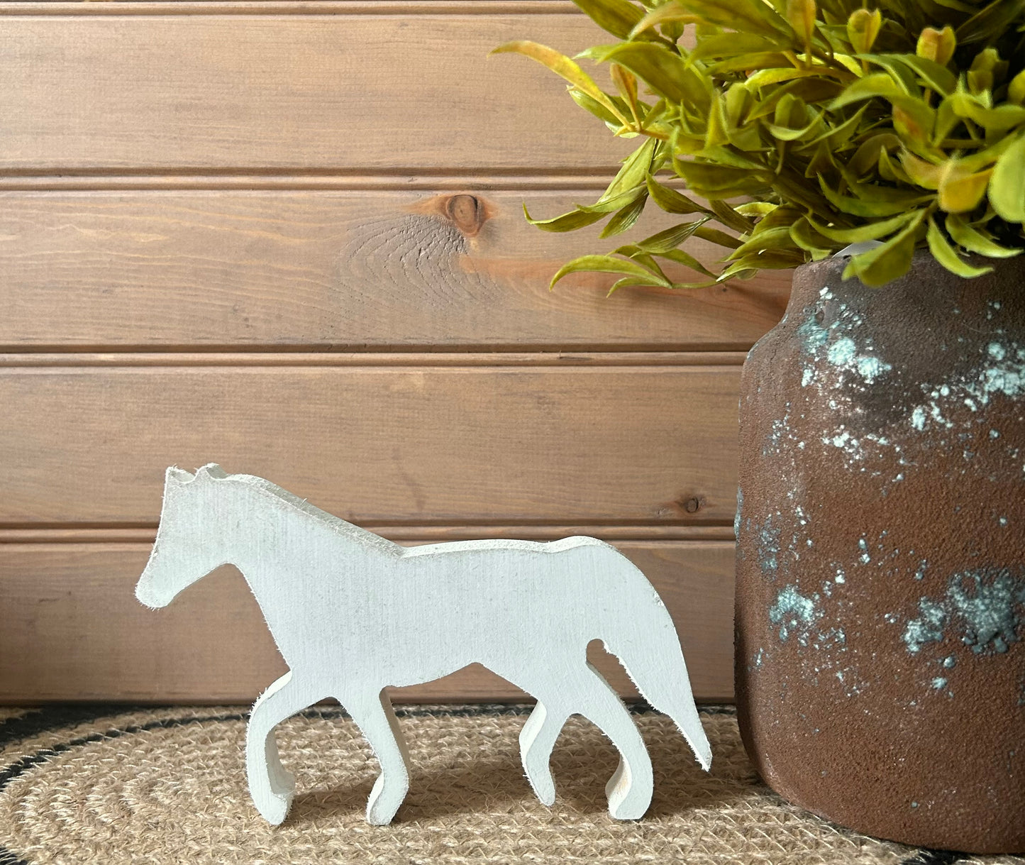 Primitive/Rustic Wood Horse Shelf Sitter