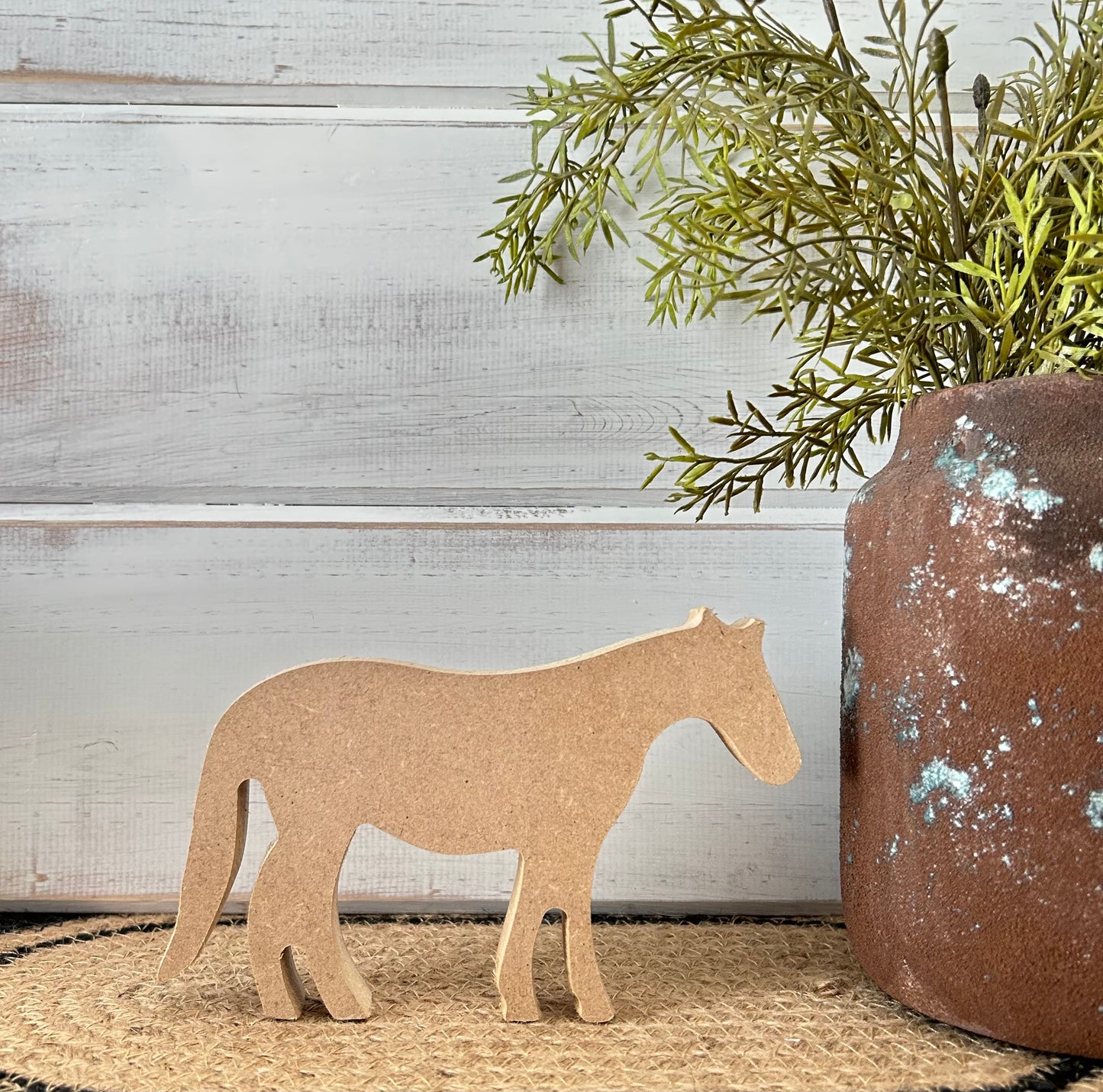 Primitive/Rustic Wood Horse Shelf Sitter