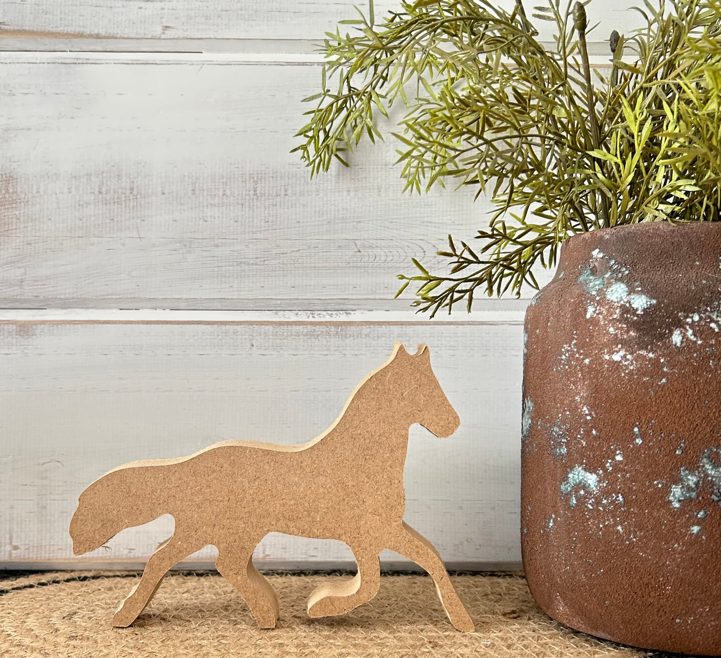Primitive/Rustic Wood Horse Shelf Sitter