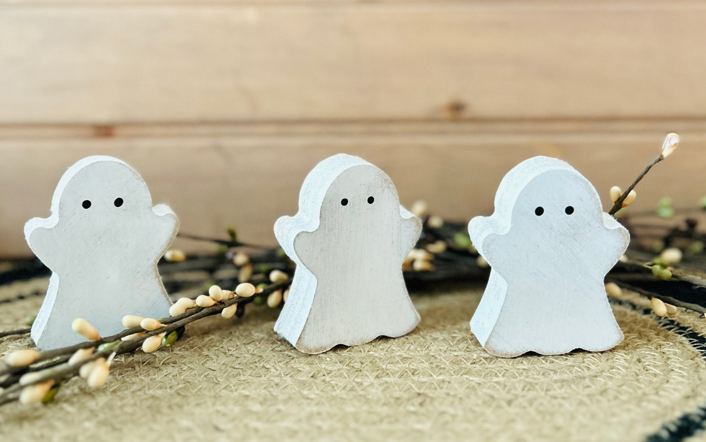 Primitive/Rustic Halloween Wood Ghost Bowl Fillers