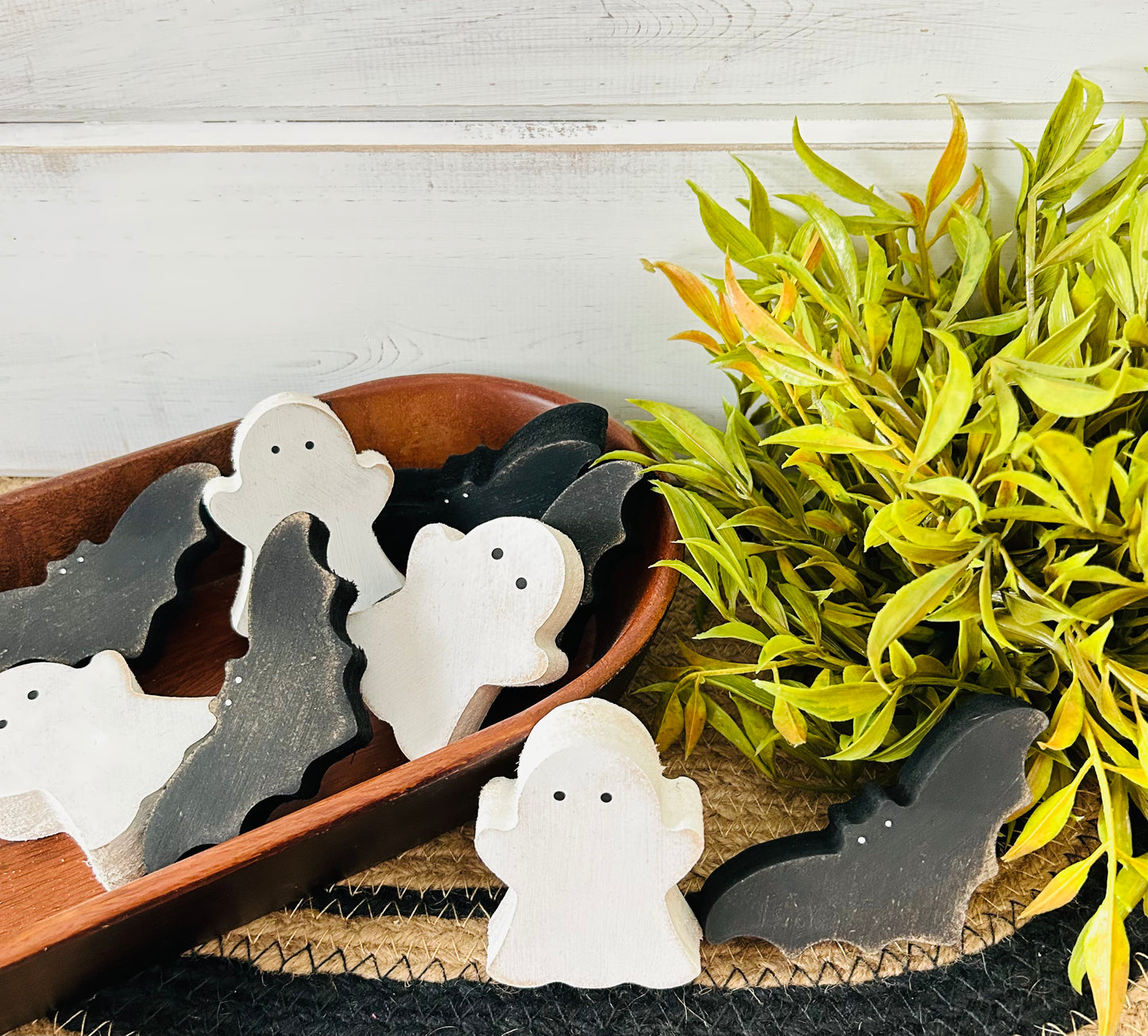 Primitive/Rustic Halloween Wood Ghost Bowl Fillers