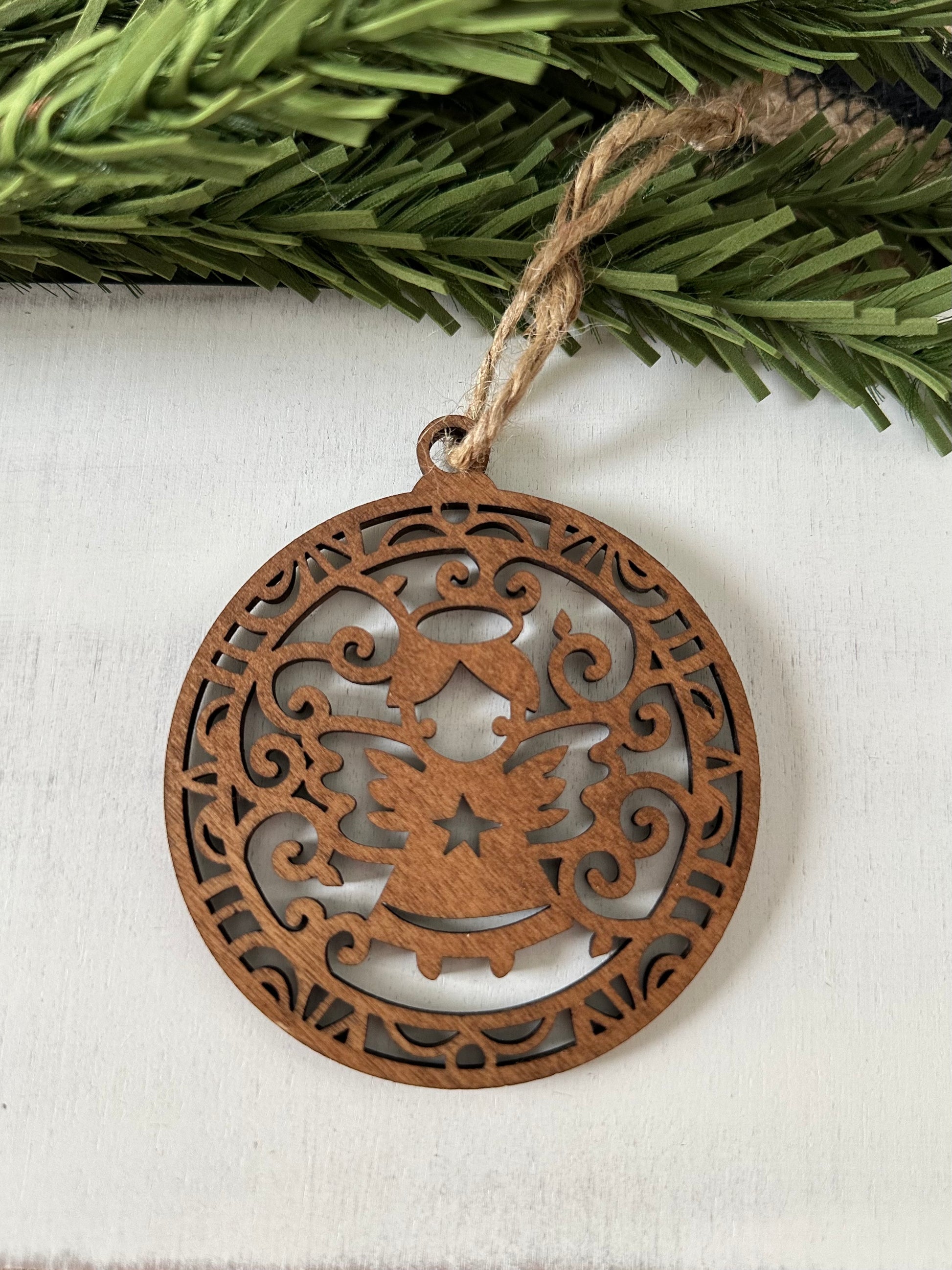 wood angel ornament