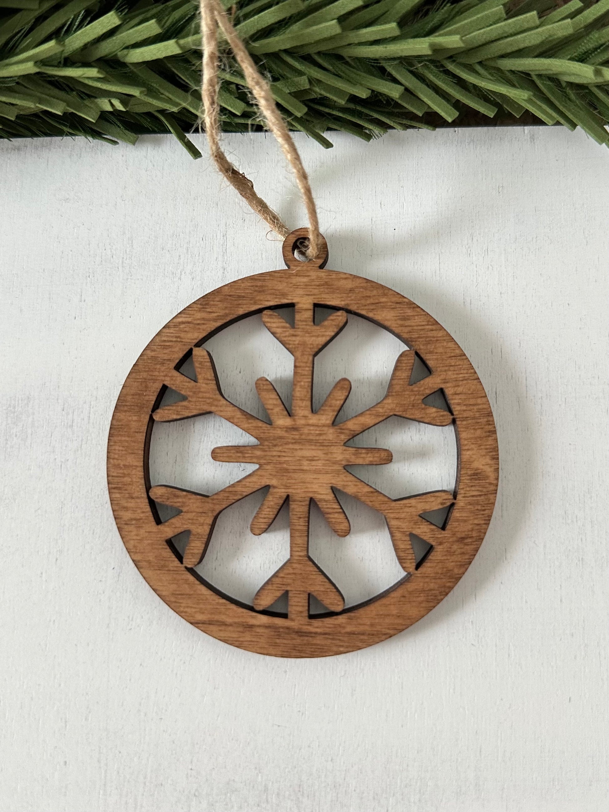 wood snowflake ornament