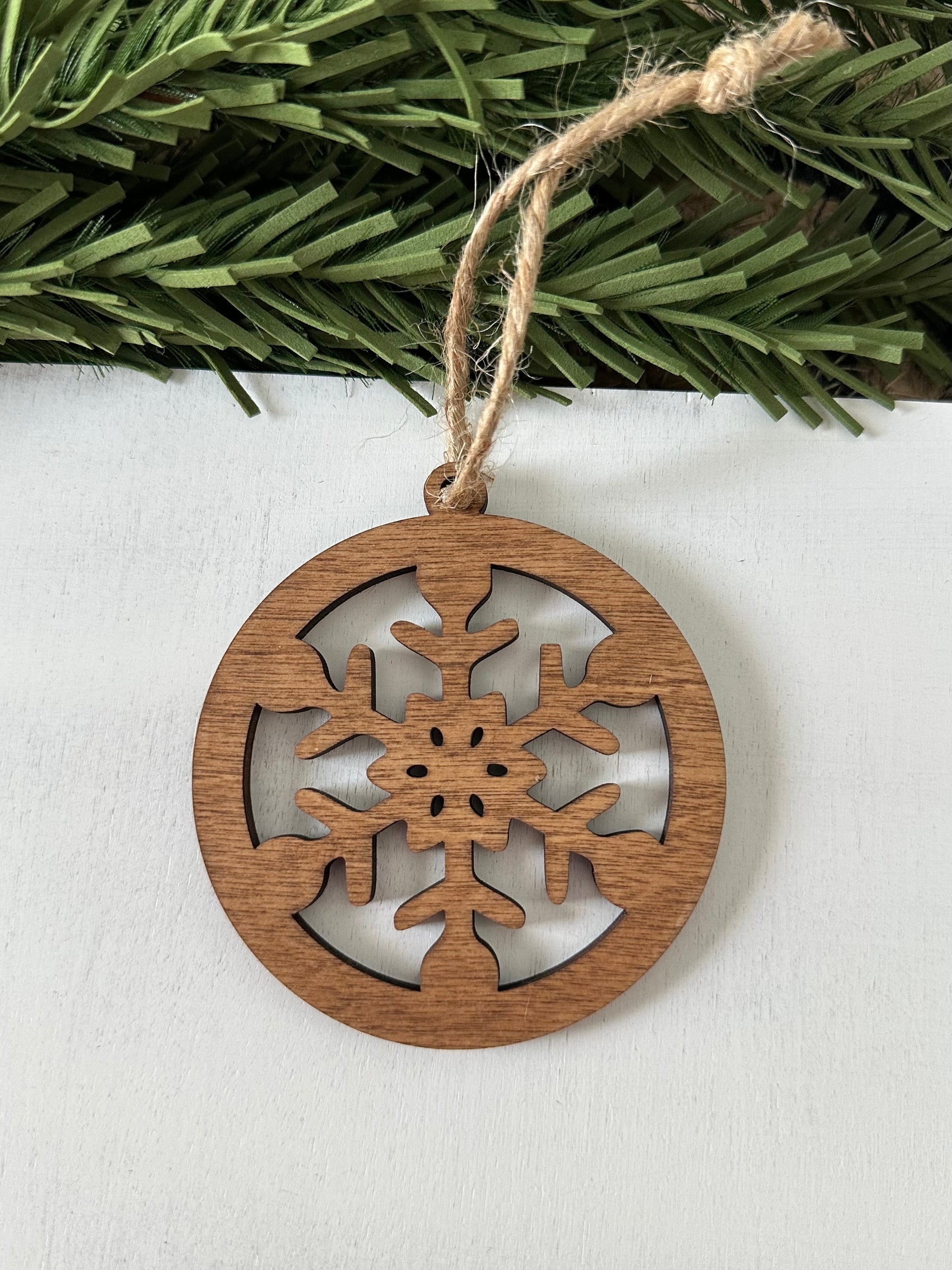 wood snowflake ornament