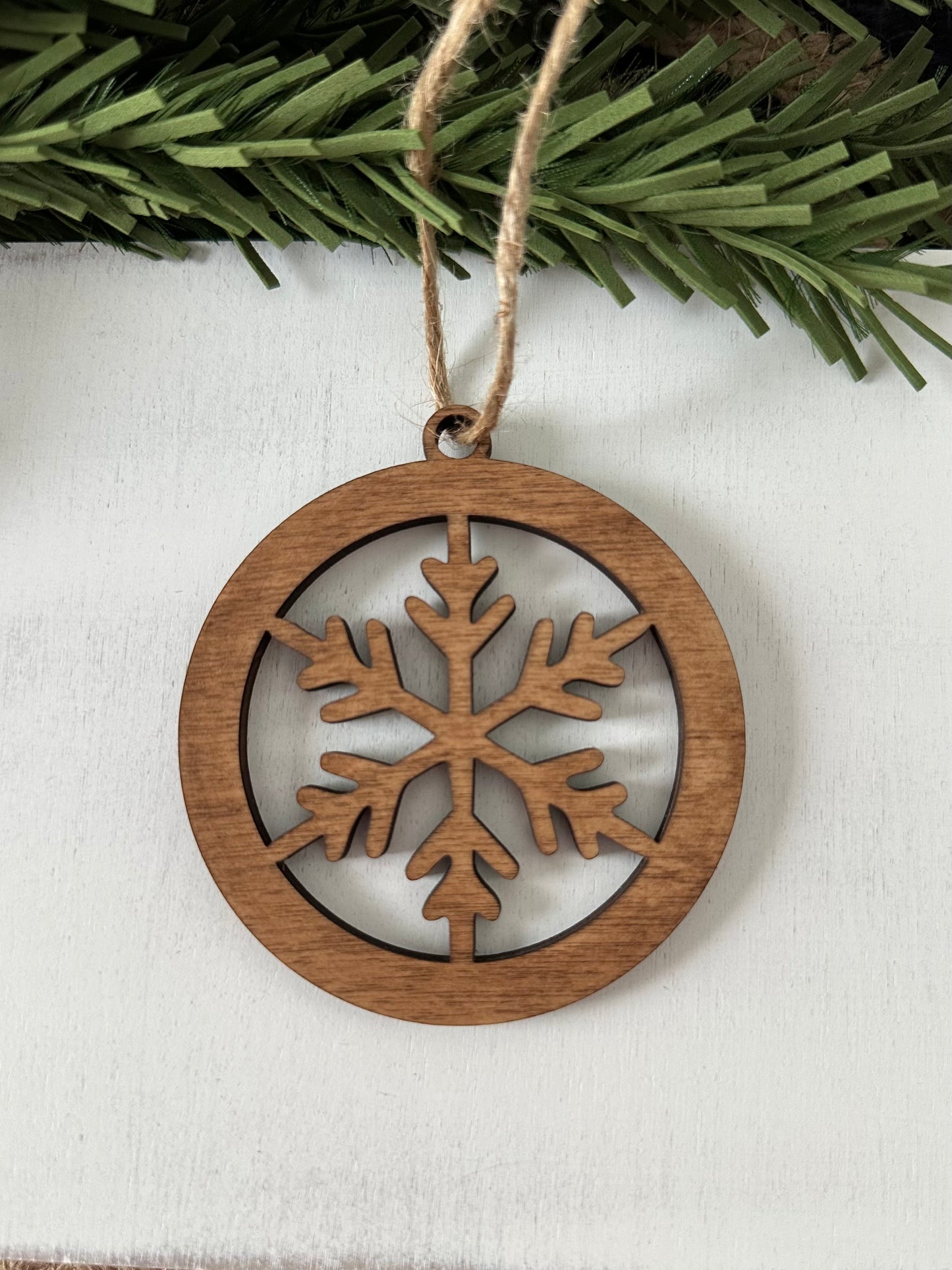 wood snowflake ornament
